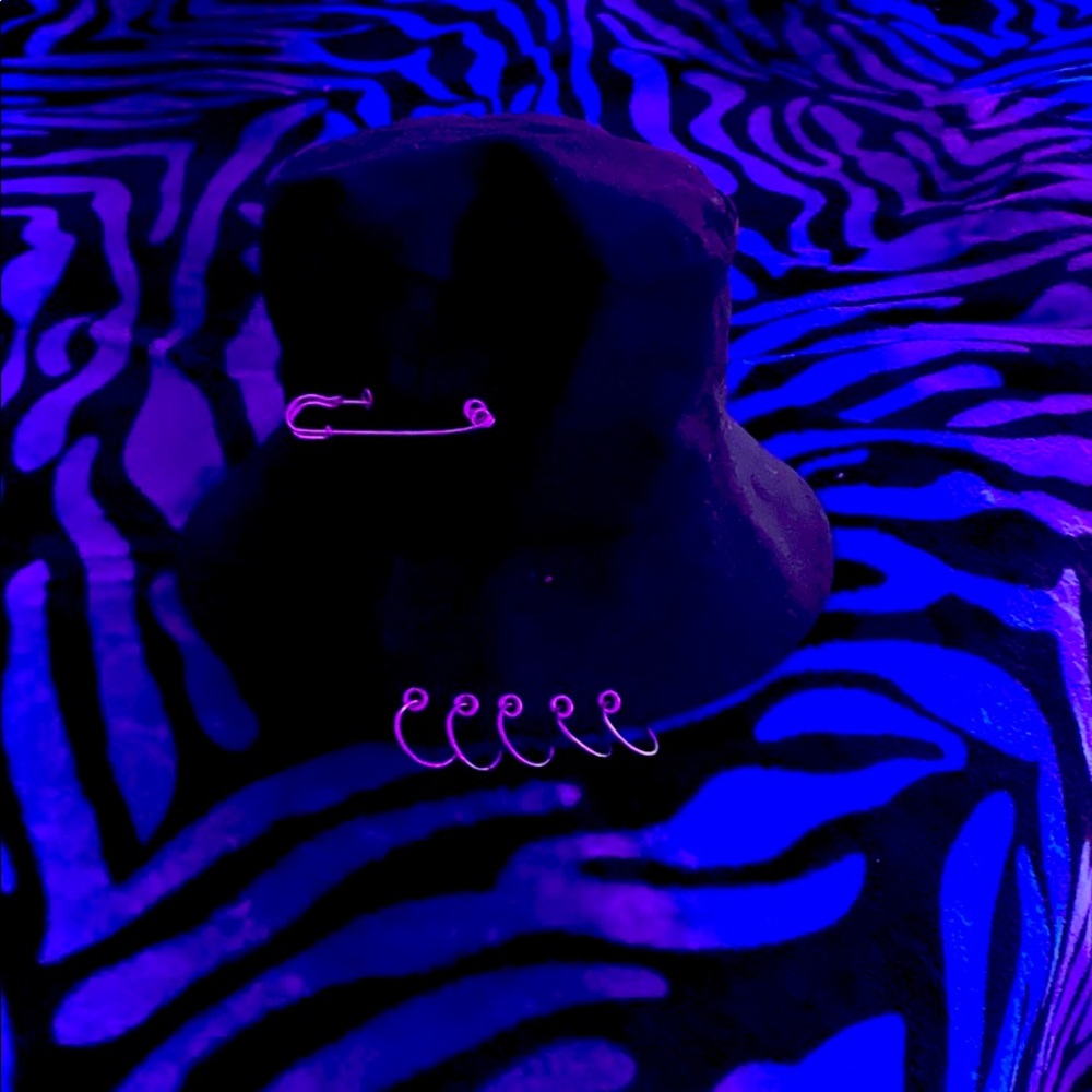 A black bucket hat